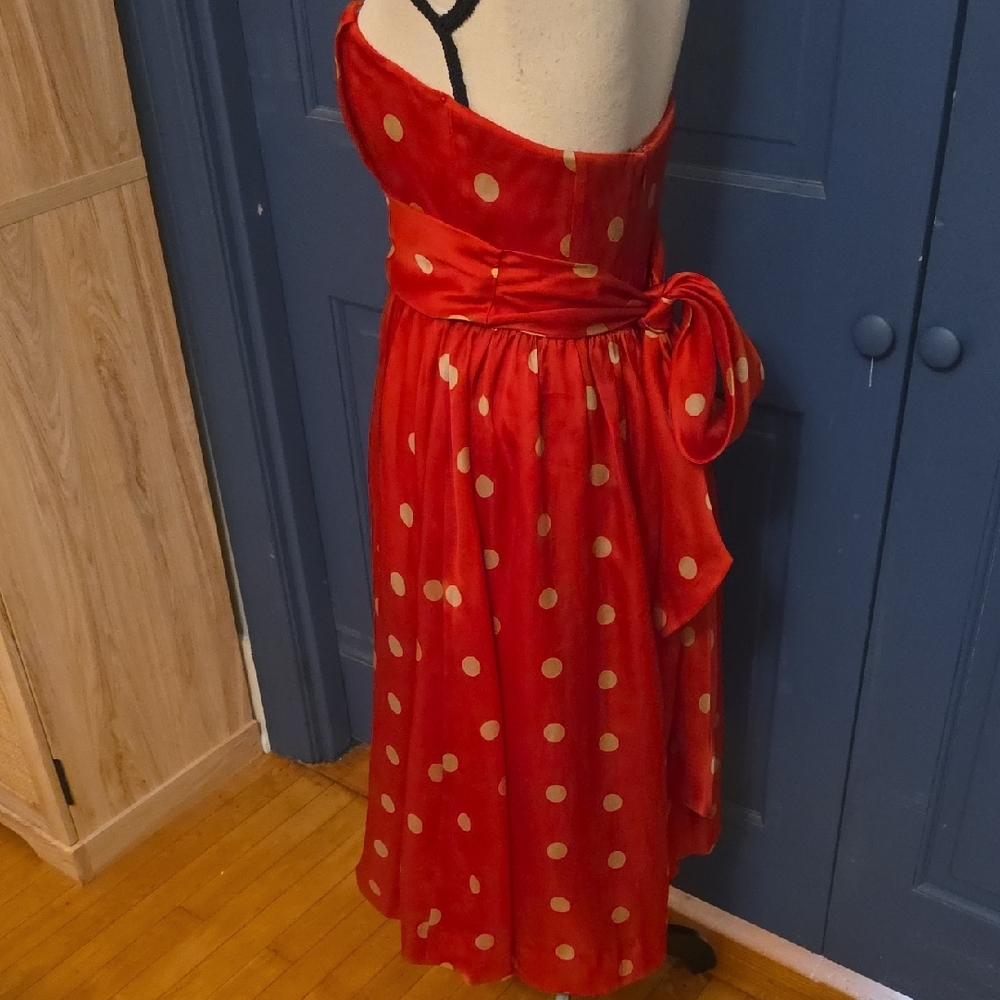 Buy 2 Get 1 FreeRARE Vintage Sample J. Crew Strapless Silk Organza Polka Dot 4 6 - Picture 5 of 16